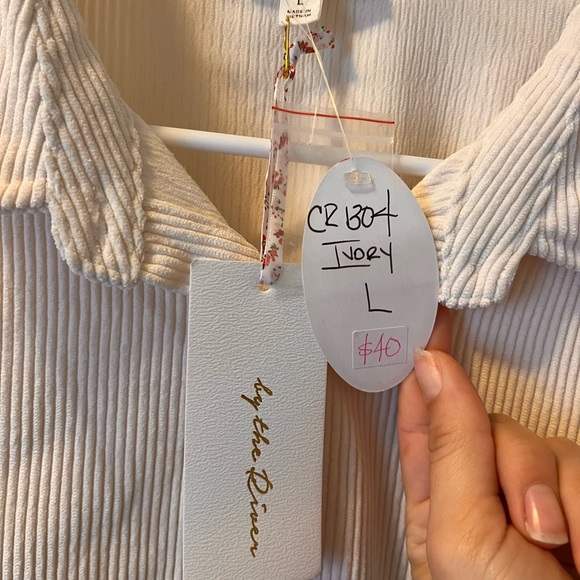 Ivory corduroy button down shirt - Picture 2 of 5